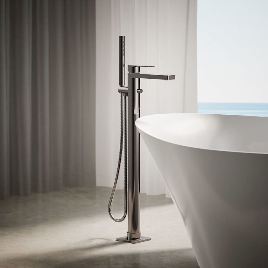 Parallel Floor Mounted Tub Filler - Includes Hand Shower