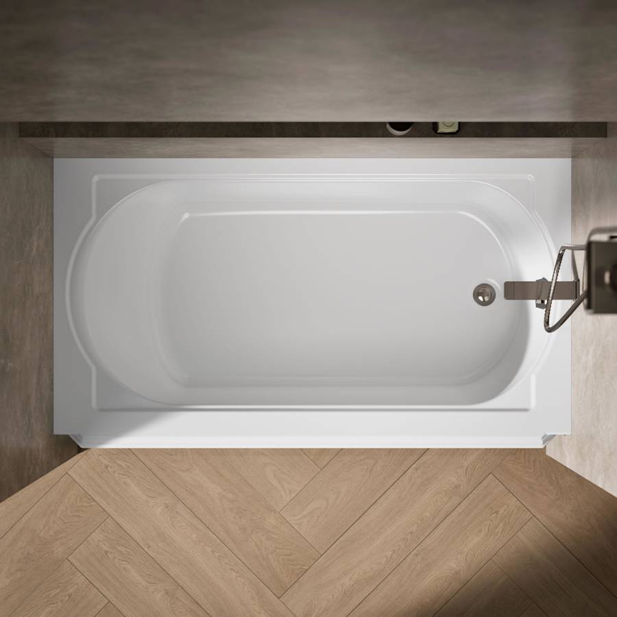 Memoirs Collection 60" Three Wall Alcove Cast Iron Three Wall Alcove Soaking Bath Tub with Right Hand Drain