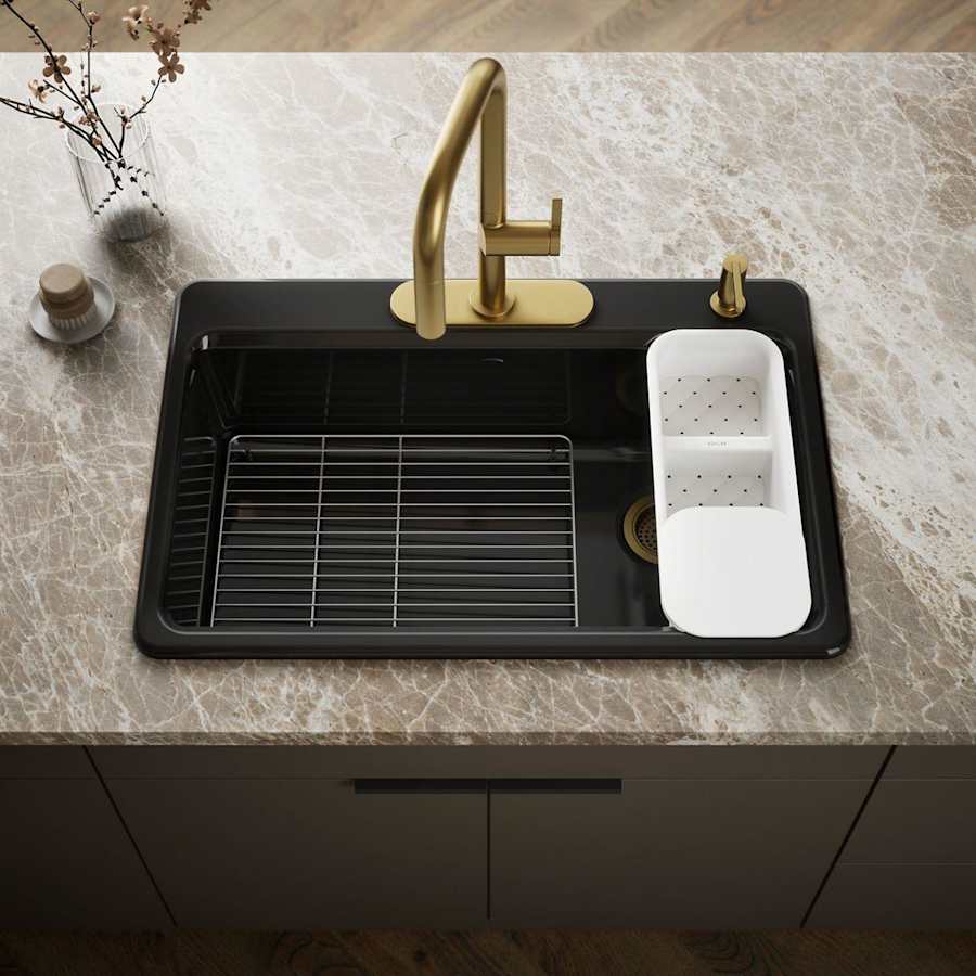 Riverby 33" Single Basin Top-Mount Enameled Cast-Iron Kitchen Sink