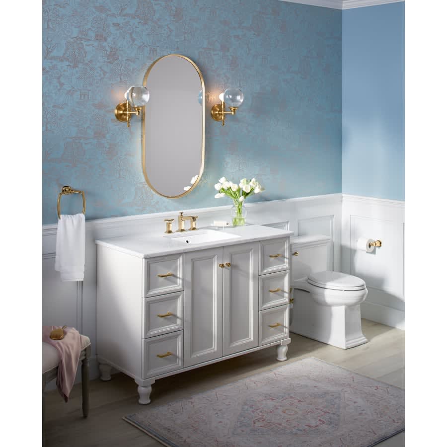 Essential 20-1/16" W x 40-1/16" H Modern Oval Framed Bathroom Wall Mirror