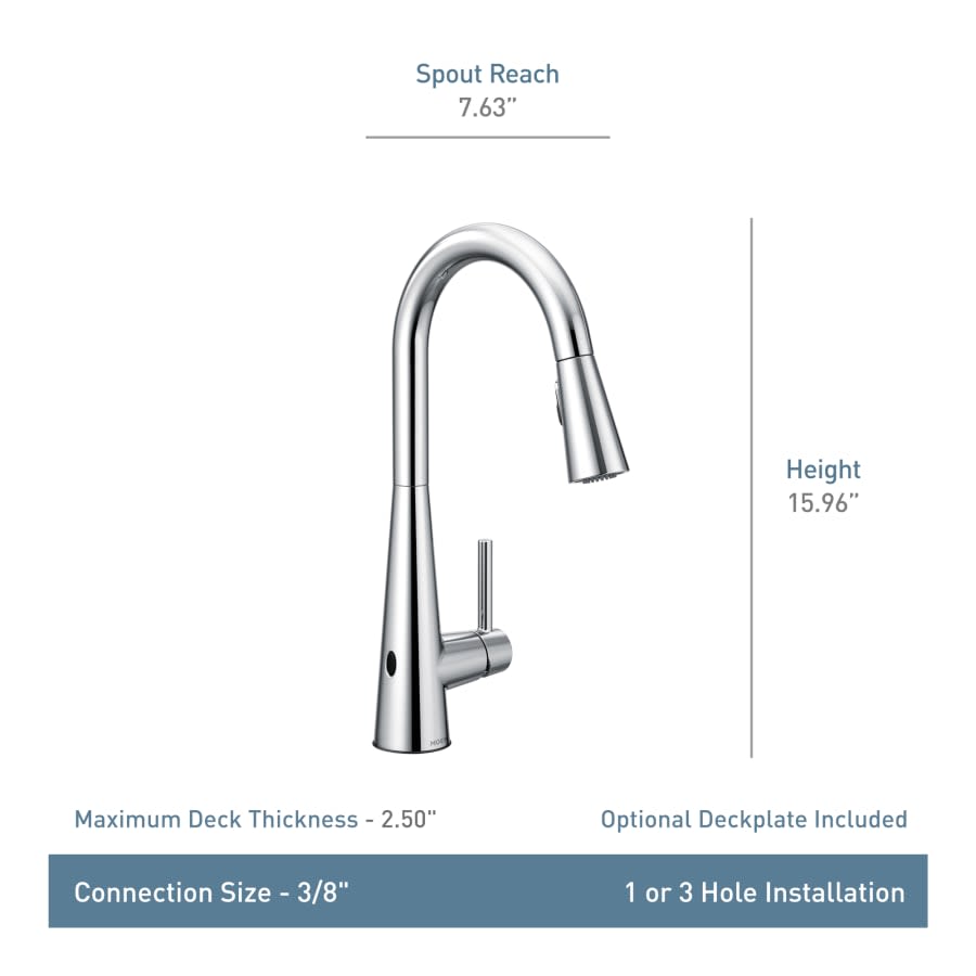 Sleek 1.5 GPM Single Hole Pull Down Kitchen Faucet with MotionSense :-)