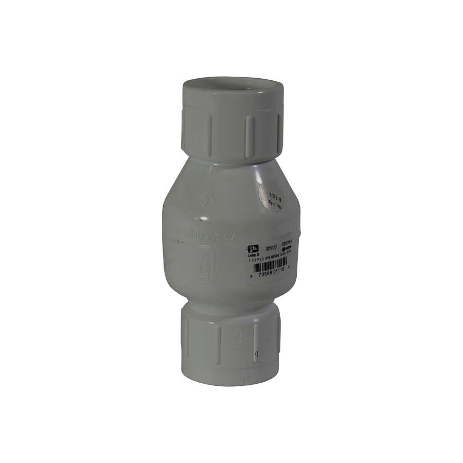 Spring Check Valve, 1-1/2 in, Socket, PVC