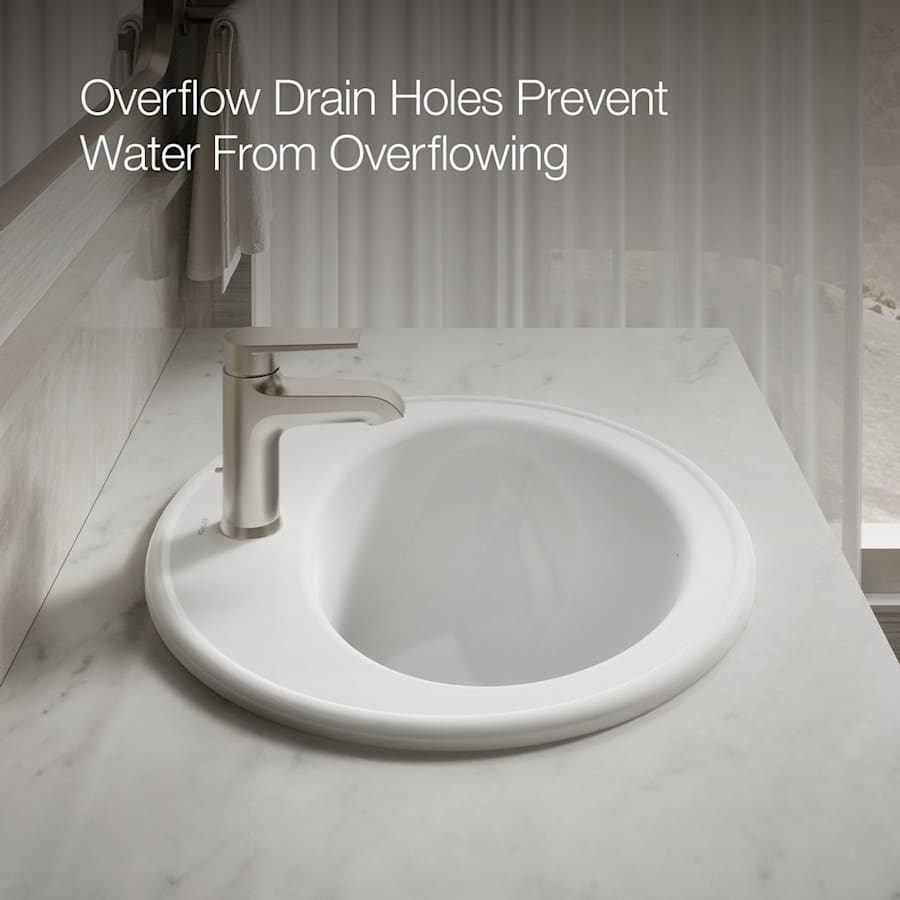 Pennington 20-1/4" Drop In Bathroom Sink with 1 Hole Drilled and Overflow