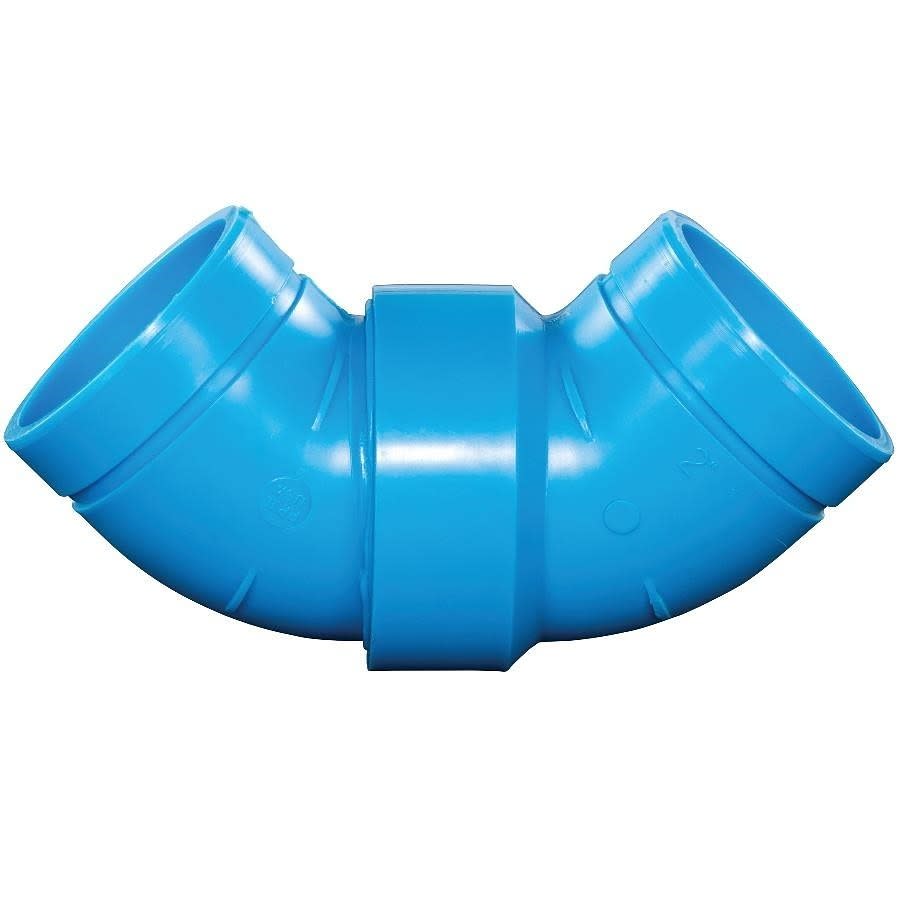 Blueline™ Acid Waste Long Turn 90 deg Elbow, 2 in, Polypropylene