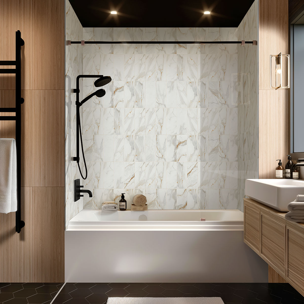 Calacatta Gold Matte Subway Tile