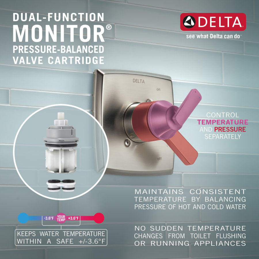 Linden Monitor 17 Series Dual Function Pressure Balanced Tub and Shower with In2ition and Integrated Volume Control - Less Rough-In Valve