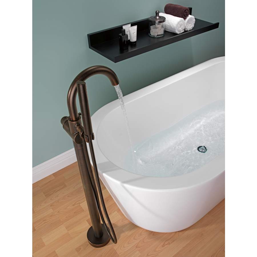 Trinsic Floor Mounted Tub Filler with Integrated Diverter and Hand Shower - Less Rough In