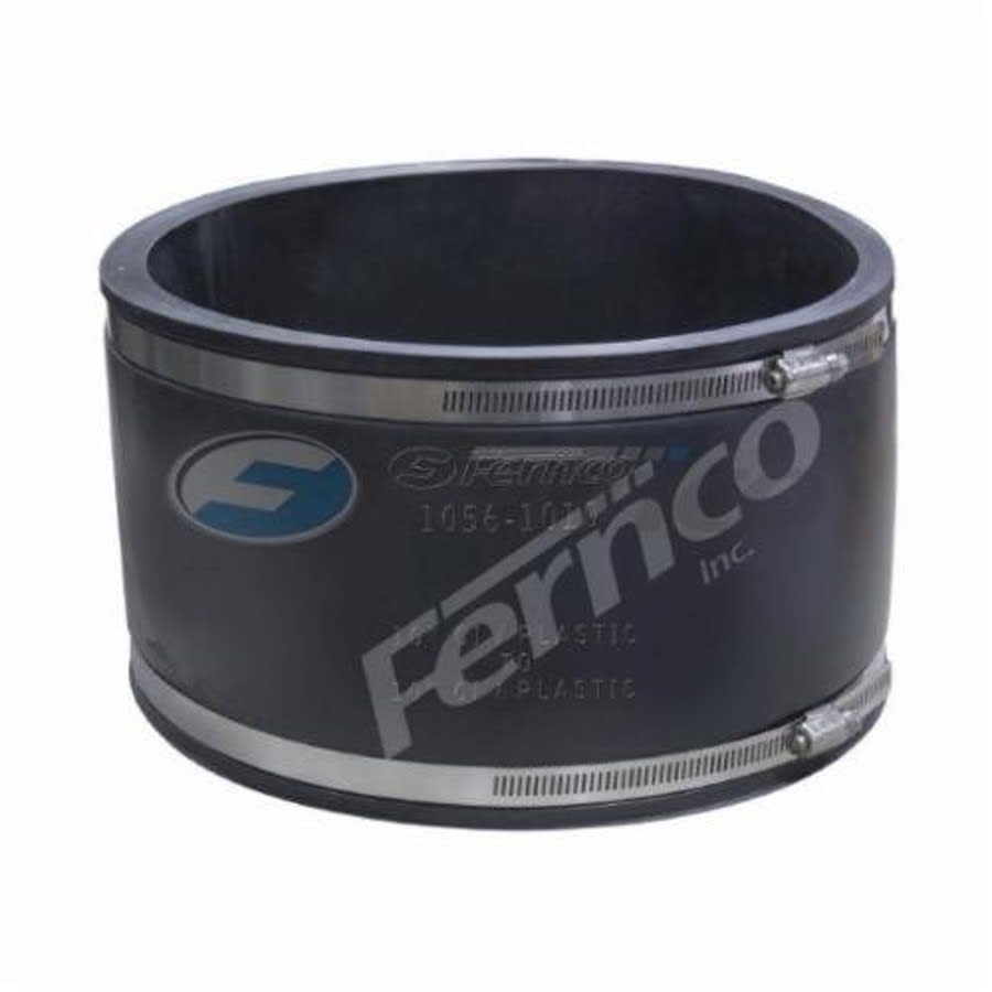 Transition Coupling, 10 in, Cast Iron/Plastic x Cast Iron/Plastic, Flexible PVC