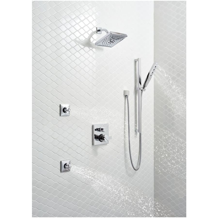 Universal Showering 7-5/8" Square 1.75 GPM Shower Head Full Spray Pattern with Touch Clean and H2Okinetic Technology