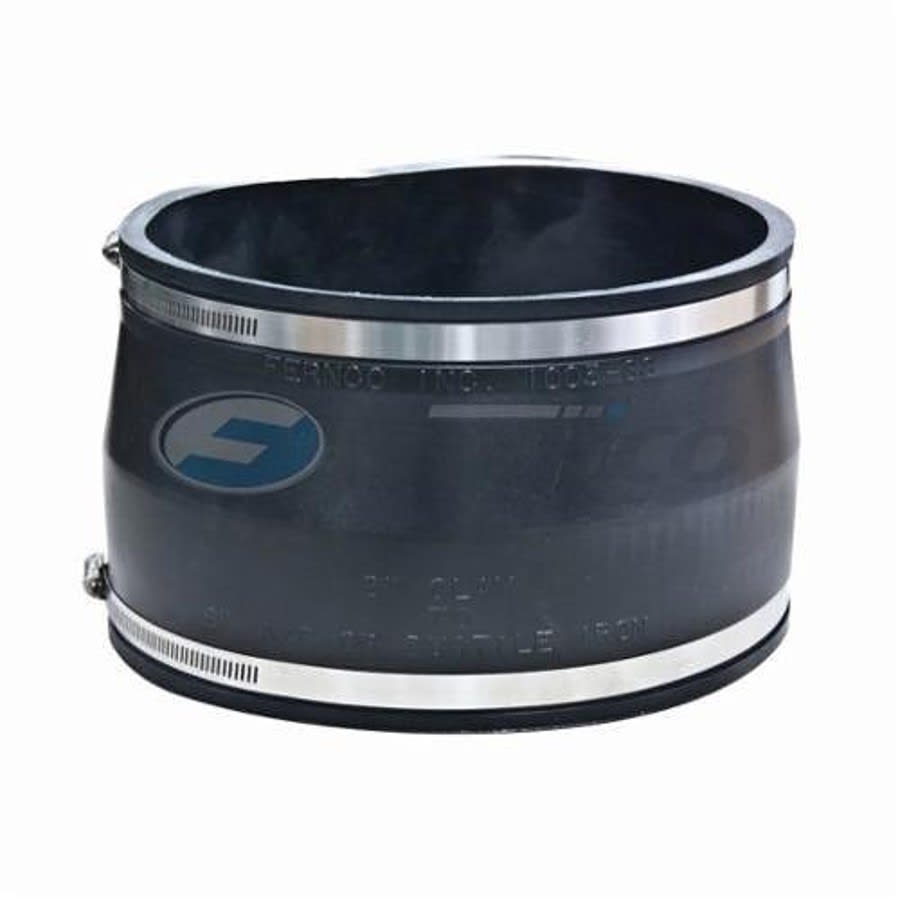 Transition Coupling, 8 in, Clay x Ductile Iron/AC, Flexible PVC