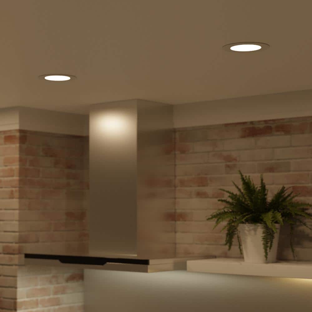 Box on Top Integrated LED 4 in Round Canless Recessed Light for Kitchen Bathroom Livingroom, White Soft White 6-Pack