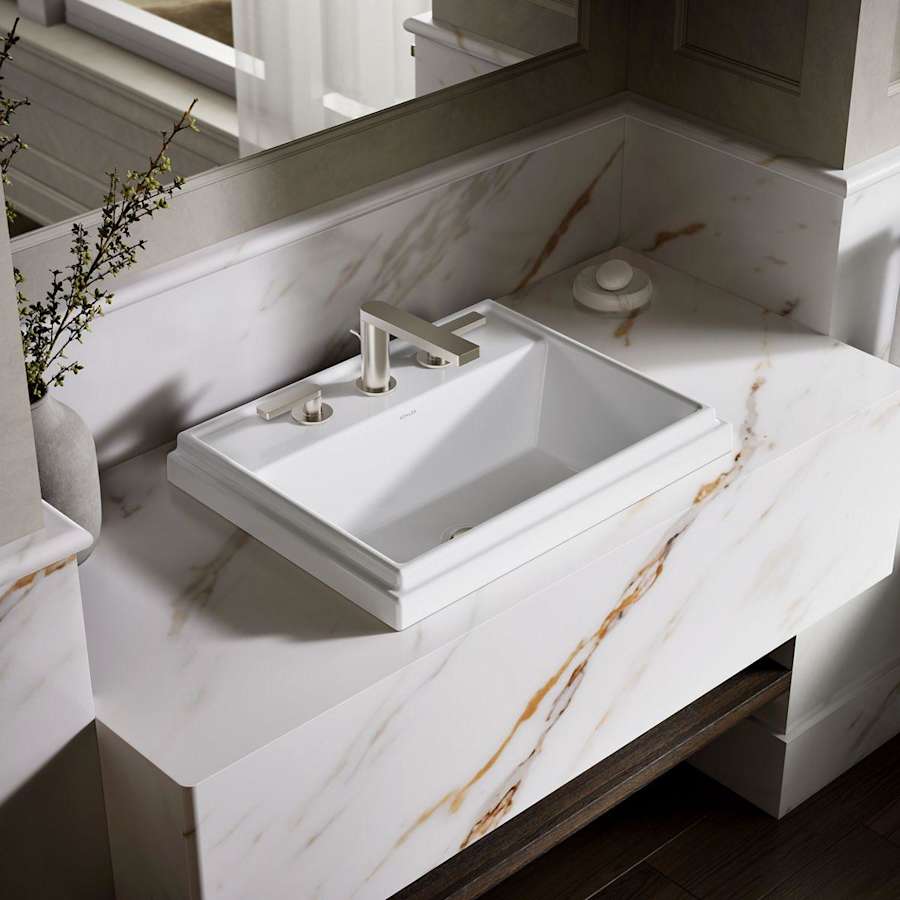 Tresham 20" Drop In Bathroom Sink with 3 Holes Drilled and Overflow