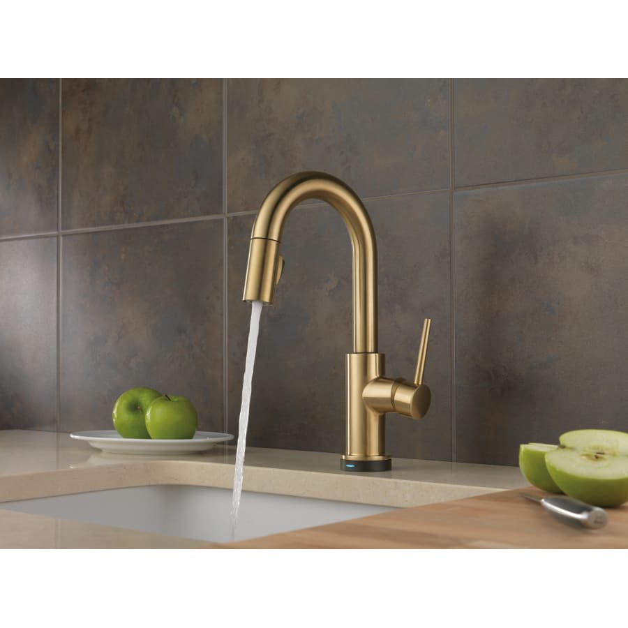 Trinsic Pull-Down Bar/Prep Faucet with On/Off Touch Activation, Magnetic Docking Spray Head, and Optional Base Plate - Includes Lifetime Warranty (5 Year on Electronic Parts)