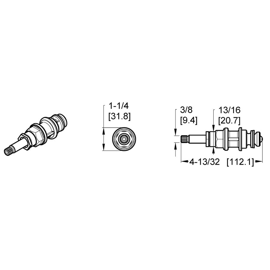 Stem Diverter Can With Bonnet, For Use With 01, 801 Series Tub and Shower