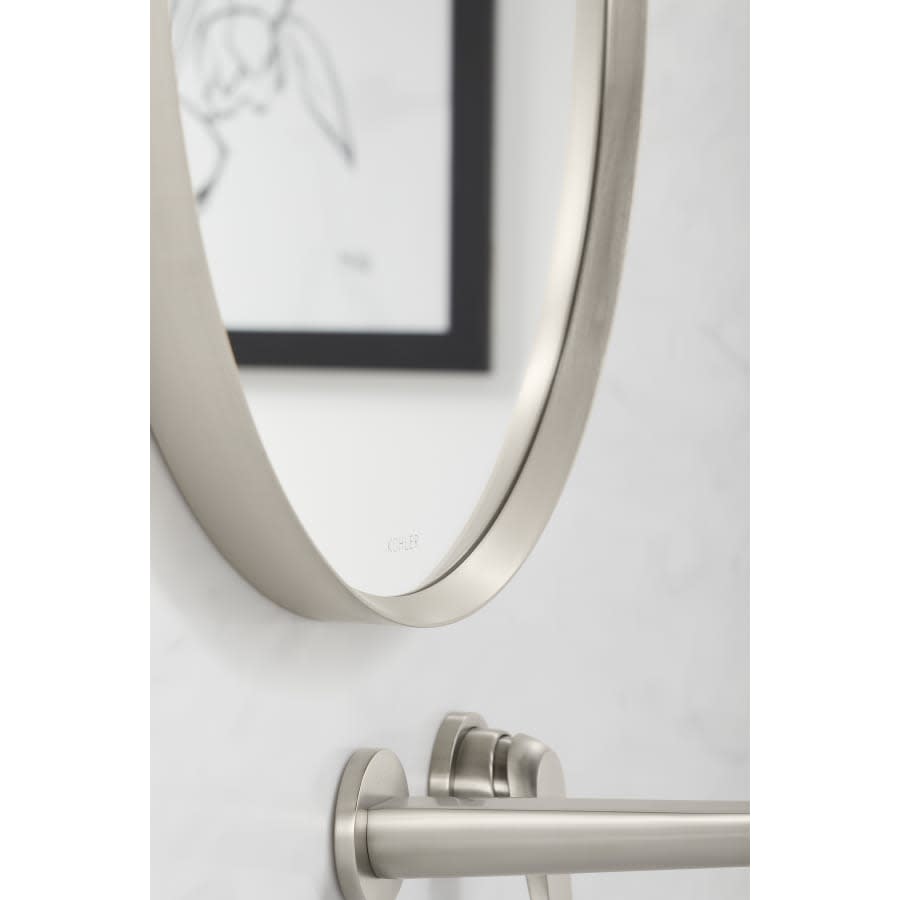 Essential 20-1/16" W x 40-1/16" H Modern Oval Framed Bathroom Wall Mirror