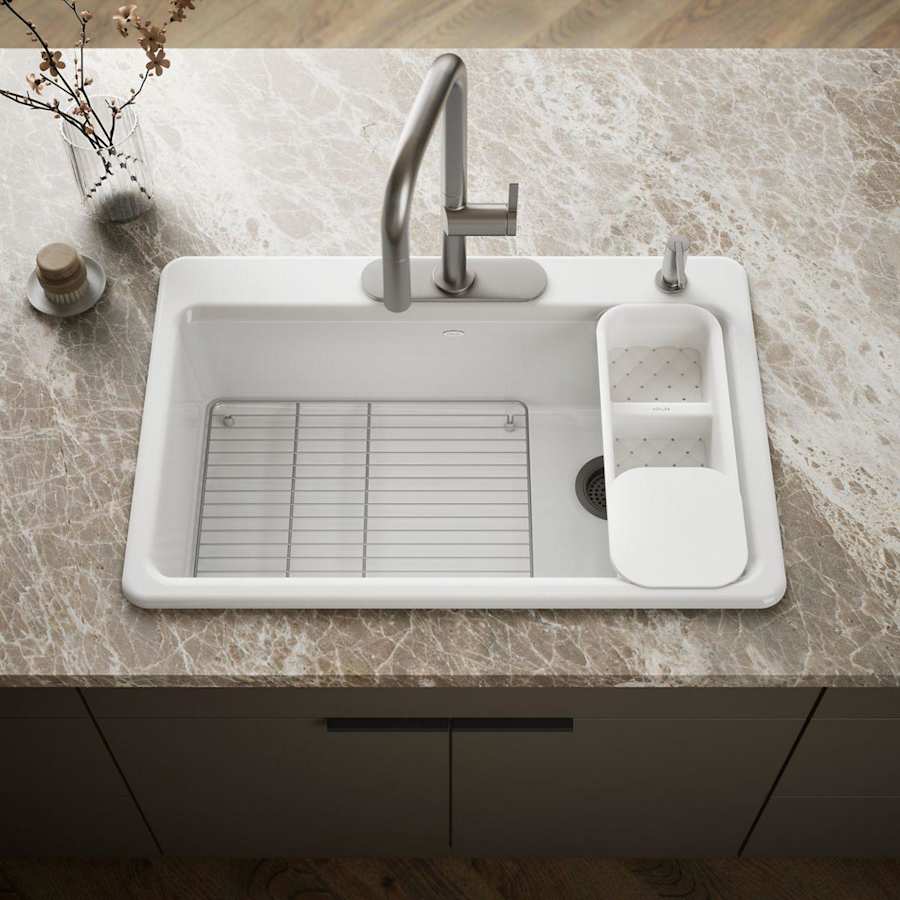 Riverby 33" Single Basin Top-Mount Enameled Cast-Iron Kitchen Sink