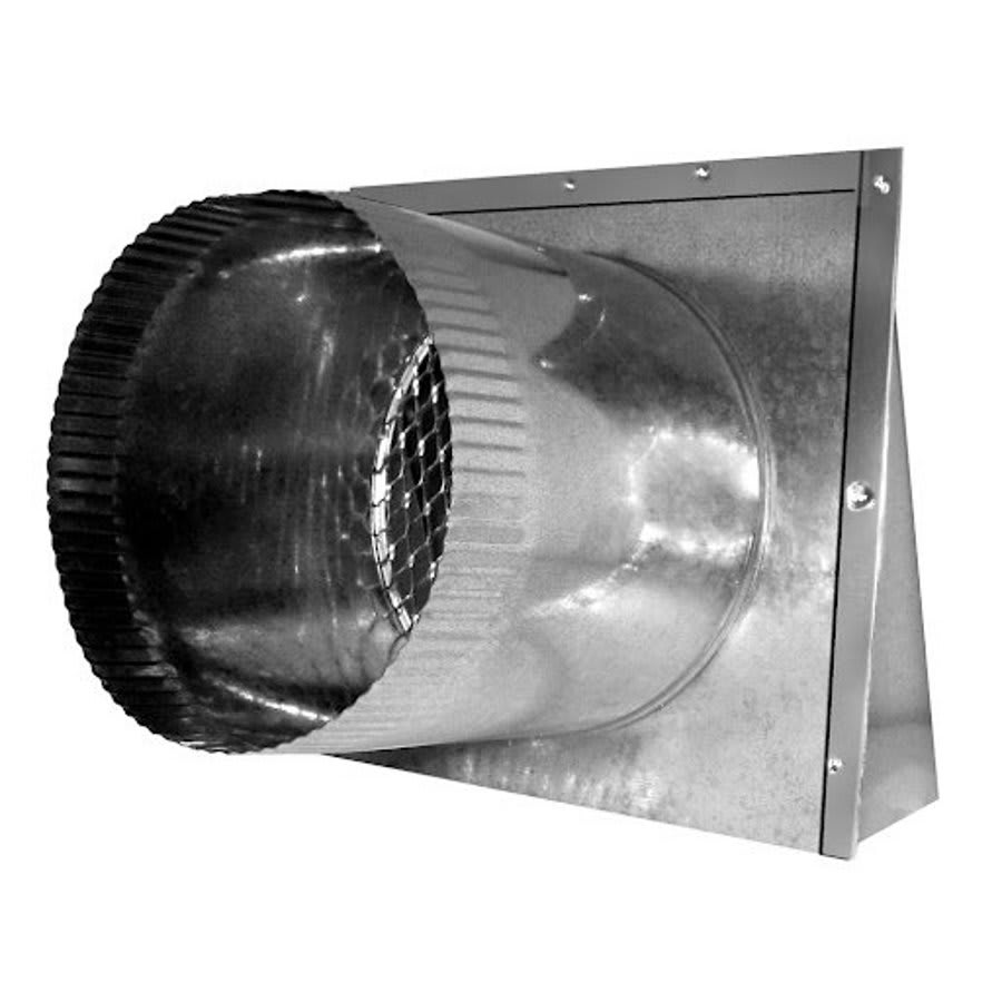 Dryer Vent with Screen, Stucco Stop, 6 in, Galvanized, 26 ga