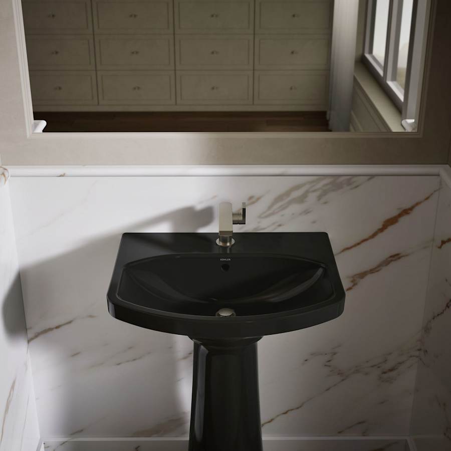 Cimarron 21" Pedestal Bathroom Sink with 1 Hole Drilled and Overflow