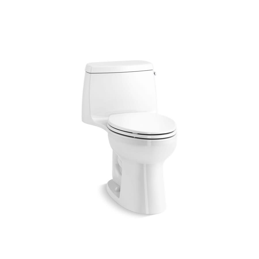 Santa Rosa™ One Piece Toilet, Floor Mount, 12 in Rough, ADA, Elongated Bowl, Right Hand Lever, 1.28 gpf, White