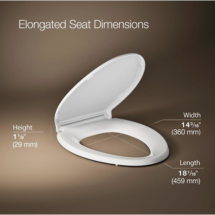 Glenbury Elongated Closed-Front Toilet Seat with Soft Close and Quick Release