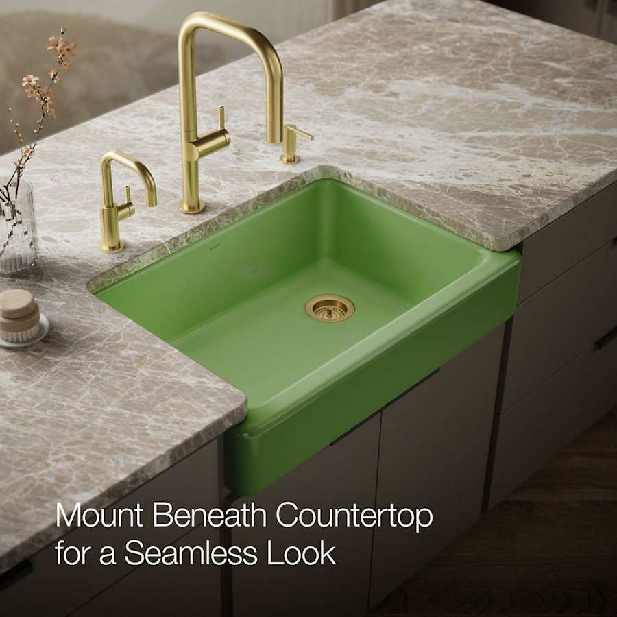 Whitehaven 32-1/2" Self-Trimming Farmhouse Single Basin Enameled Cast Iron Kitchen Sink