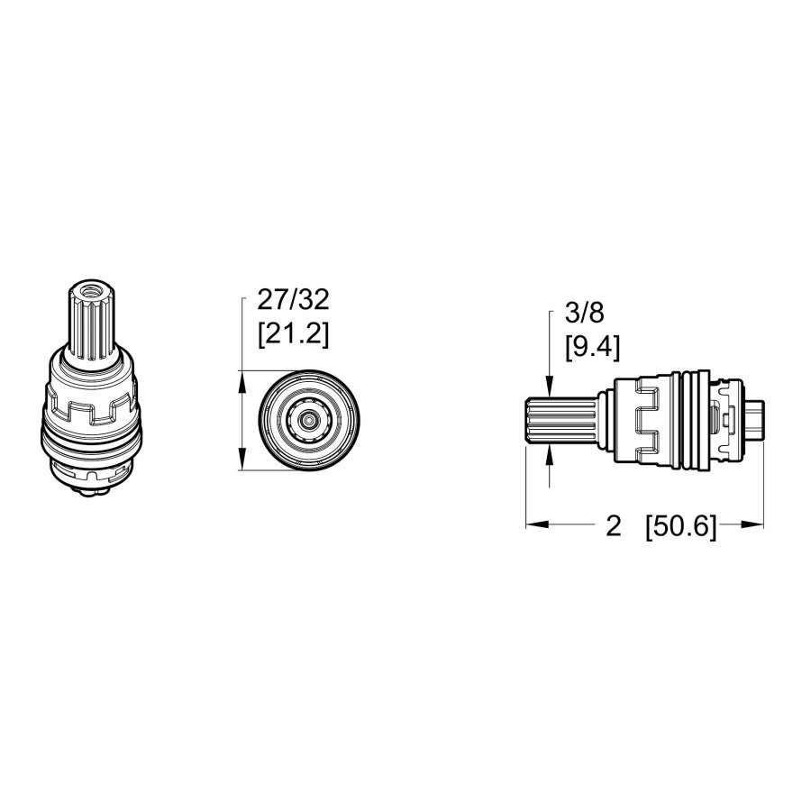Hot Cartridge, For Use With Pasadena™ 49 Series Widespread Lavatory Faucet