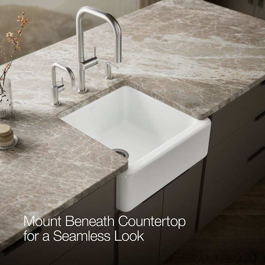 Whitehaven 23-1/2" Self-Trimming Farmhouse Single Basin Enameled Cast Iron Kitchen Sink