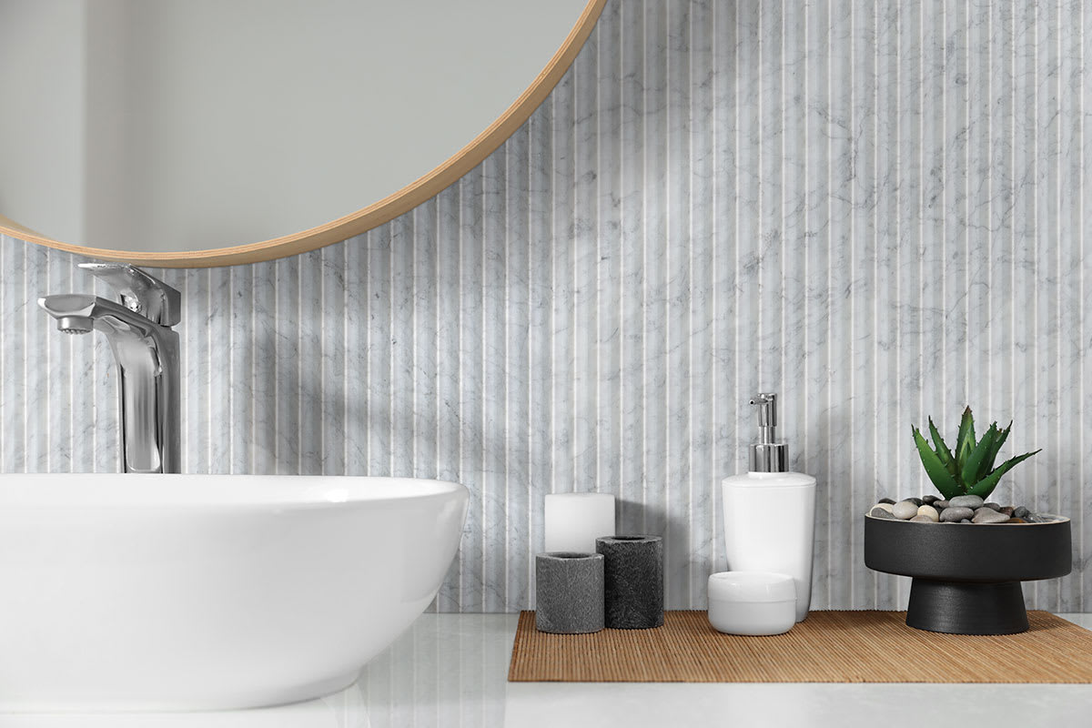Carrara White Valentino Fluto Honed