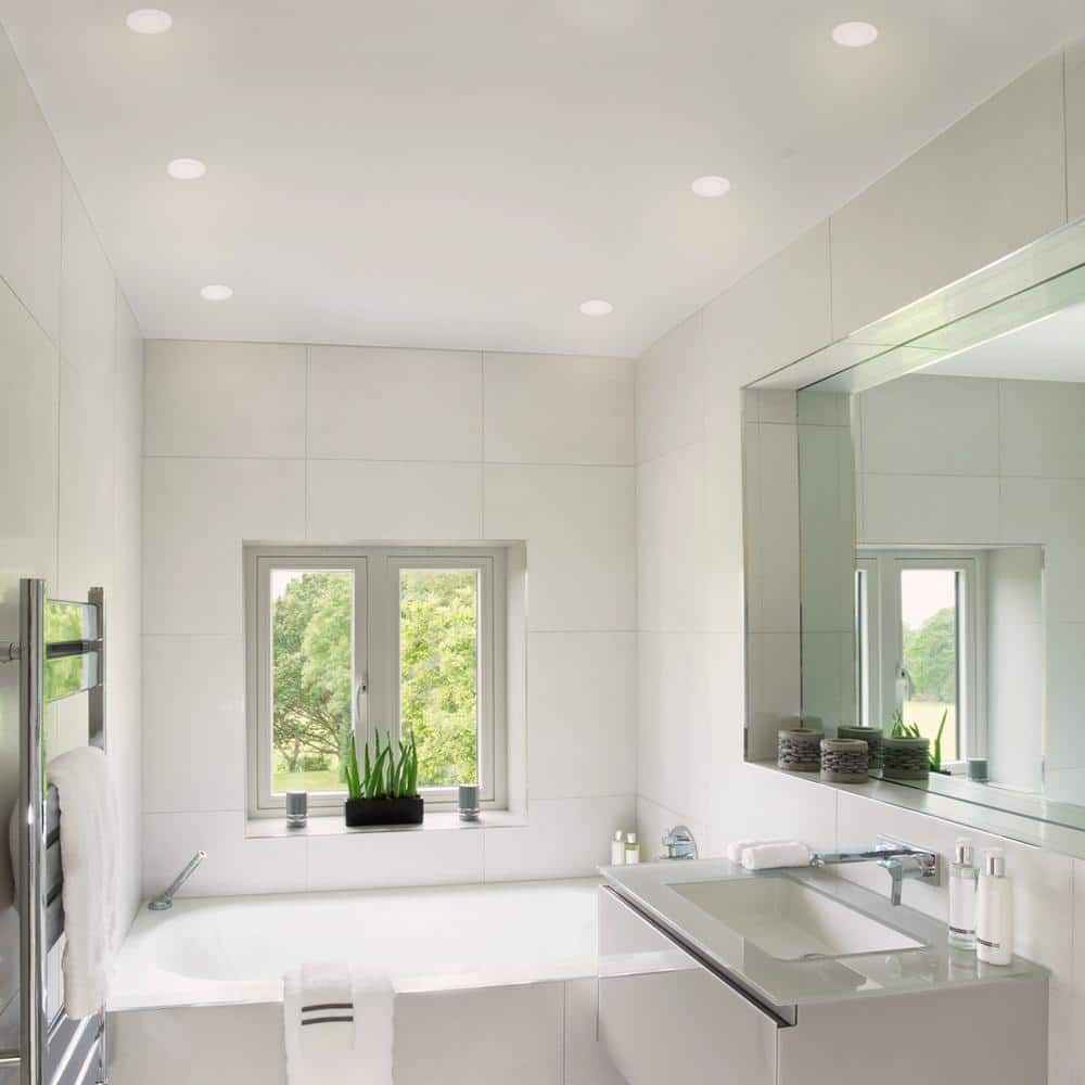 Box on Top Integrated LED 4 in Round Canless Recessed Light for Kitchen Bathroom Livingroom, White Soft White 6-Pack