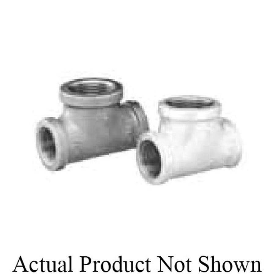 Bull Head Tee, 1-1/2 x 2 in, FNPT, 150 lb, Malleable Iron, Galvanized