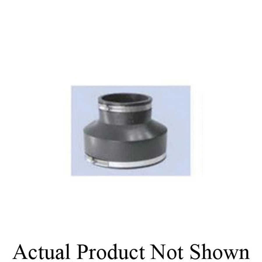 Transition Coupling, 6 x 4 in, West Coast Clay x Cast Iron/Plastic, Flexible PVC