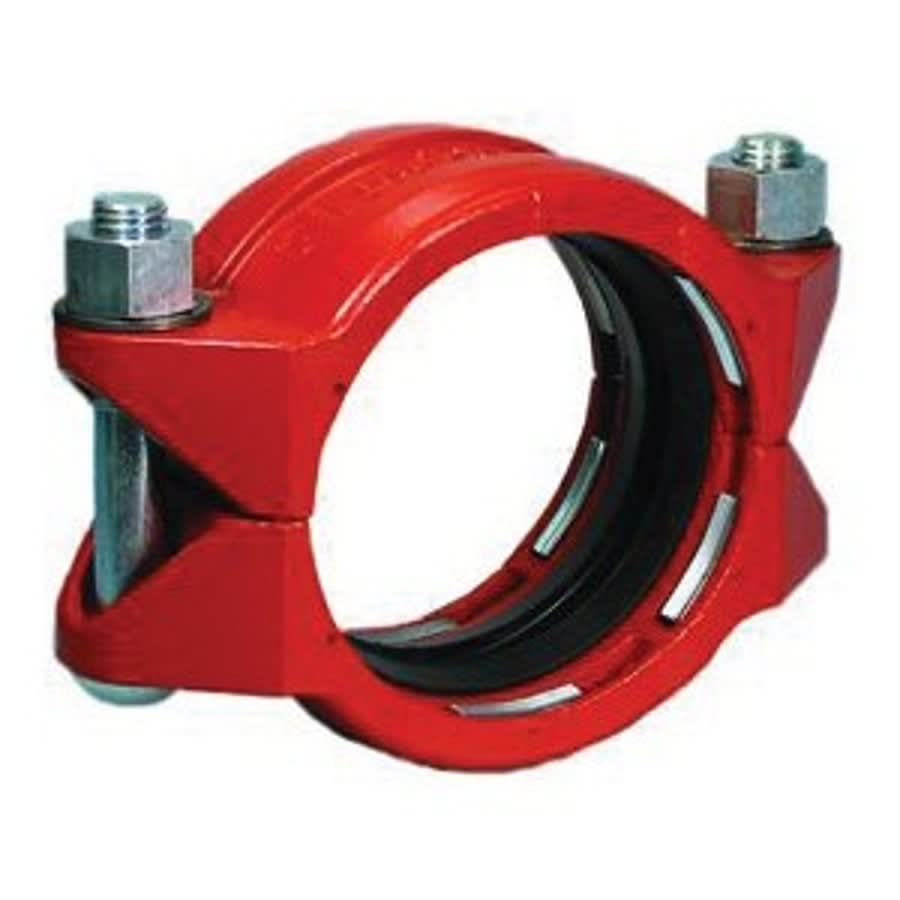 Coupling, 6 in, Plain, Ductile Iron, Enamel Painted