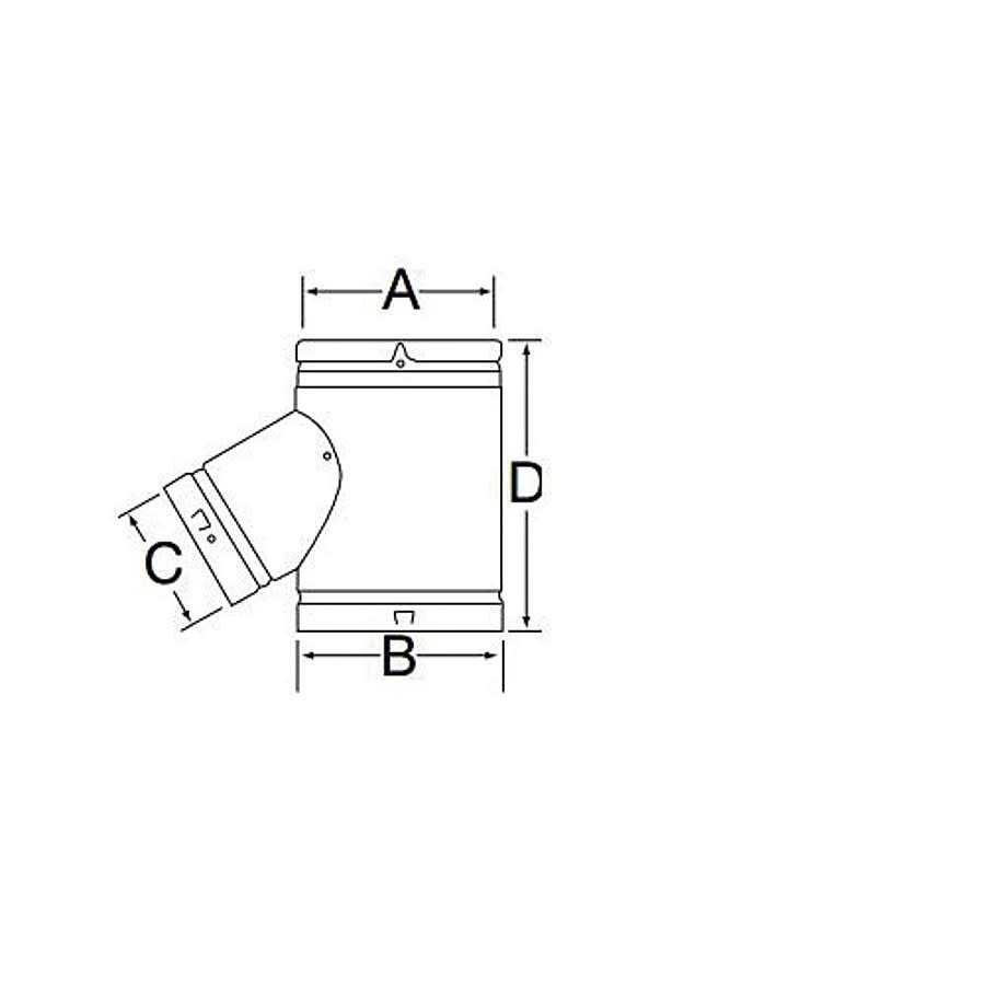Round Vent Wye, 5 x 4 in Dia