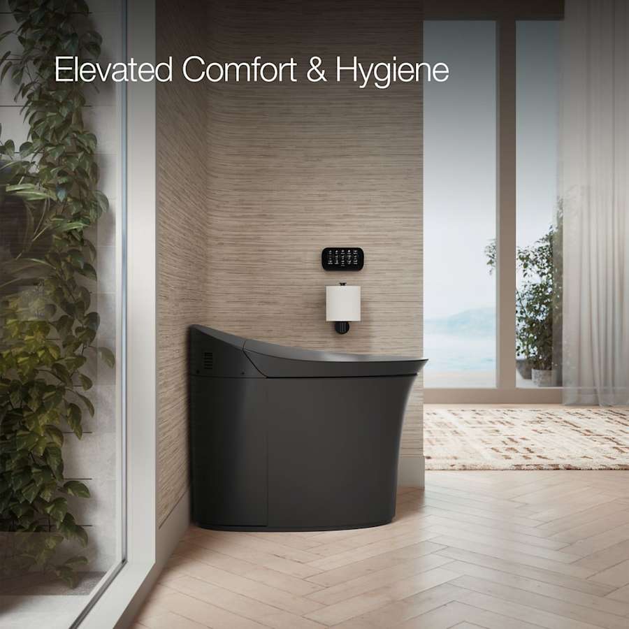 Veil Dual Flush One Piece Elongated Chair Height Intelligent Toilet - Seat Included with Quiet Close Lid