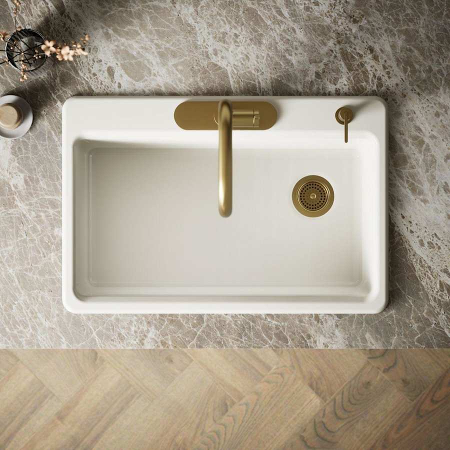 Riverby 33" Single Basin Top-Mount Enameled Cast-Iron Kitchen Sink