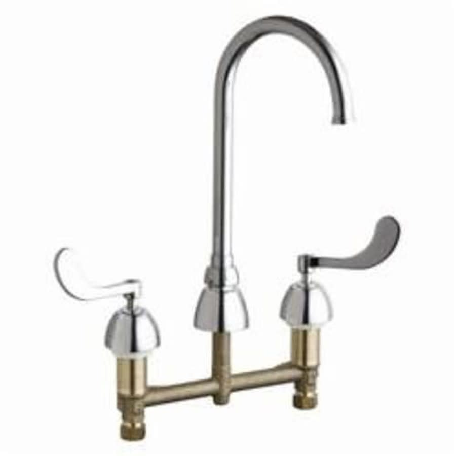 Kitchen Faucet, Deck Mount, ADA, 2 Blade Handle, 3-Hole, Polished Chrome