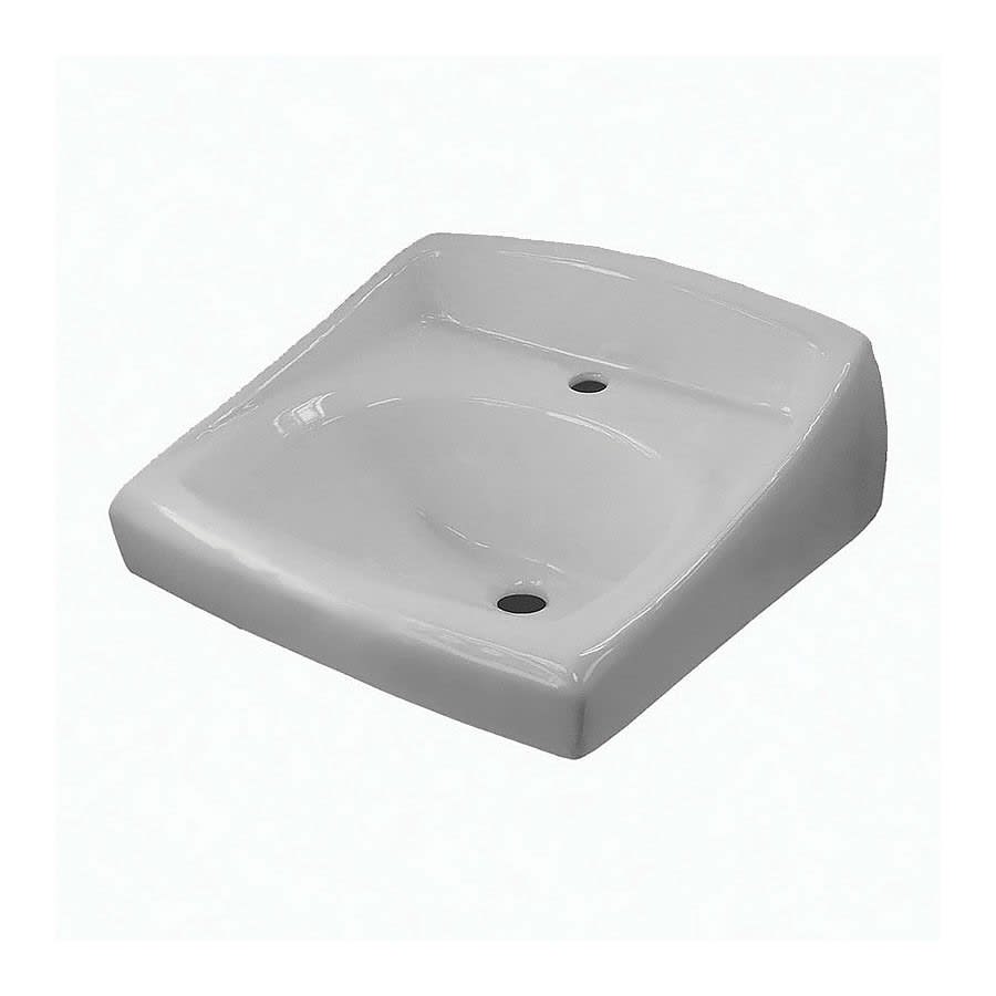 BASYS® Wall Mount Lavatory Sink, ADA, 20-3/4 x 18-1/4 x 12-1/4 in, Vitreous China, White