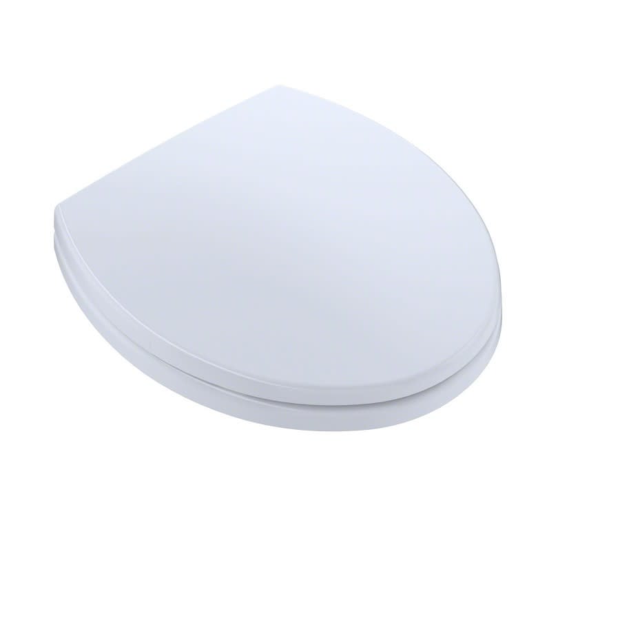 Toilet Seat, Round Bowl, Closed Front, With Cover, Plastic, White