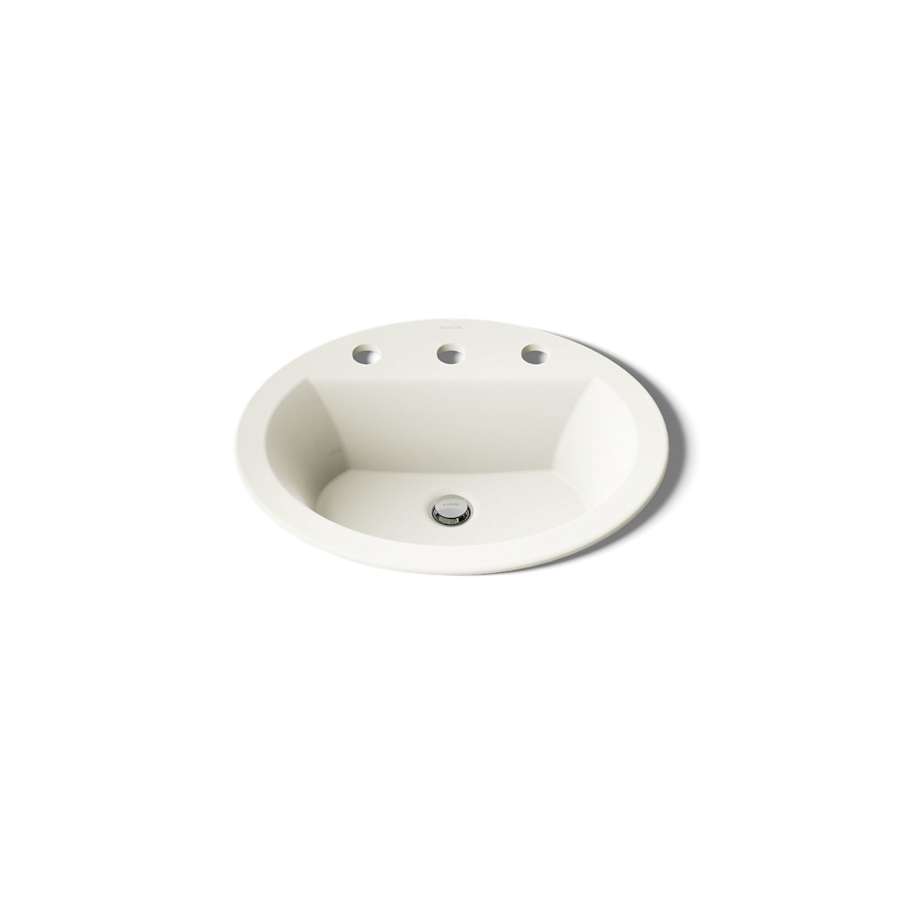 Bryant 20-1/8" Oval Vitreous China Drop In Bathroom Sink with Overflow and 3 Faucets Holes at 8" Centers