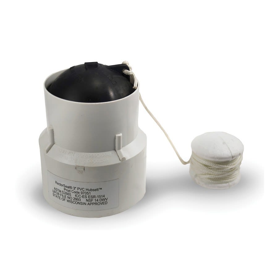 HubSett™ Horizontal Test Coupling, For Use With PVC/ABS Pipe, 3 in Hub x Spigot, PVC