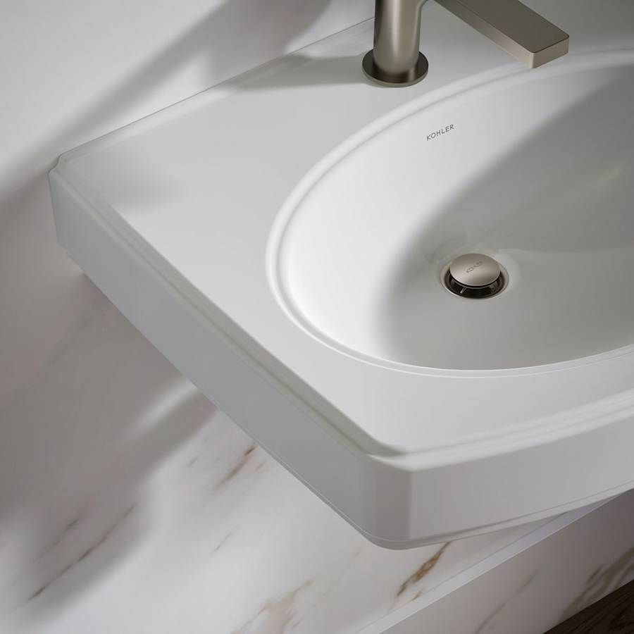 Pinoir 18" Wall Mounted Bathroom Sink with 1 Hole Drilled and Overflow