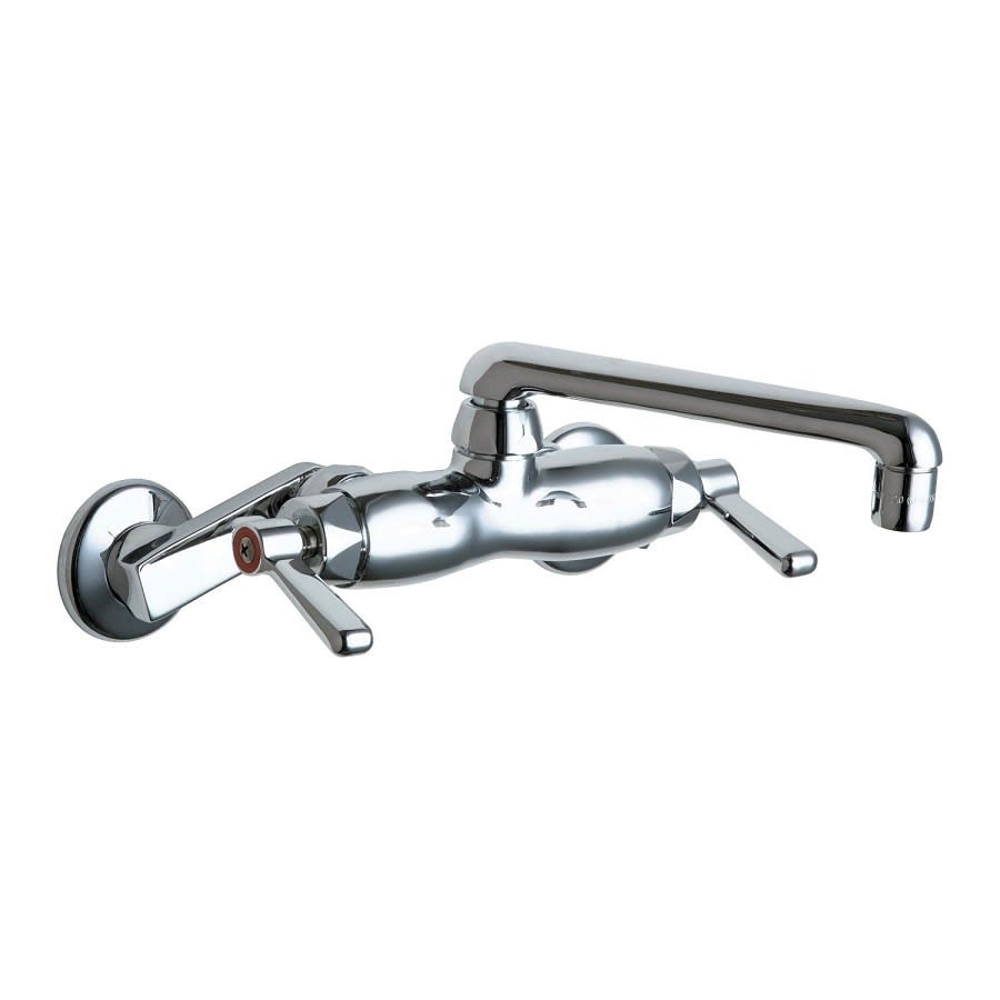 Utility Sink Faucet, Wall Mount, ADA, Lever Handle, Polished Chrome