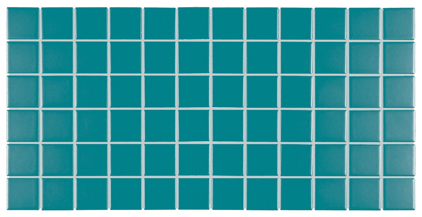 Unglazed Mosaics Peacock Blue Penny Rounds 1X1 Matte