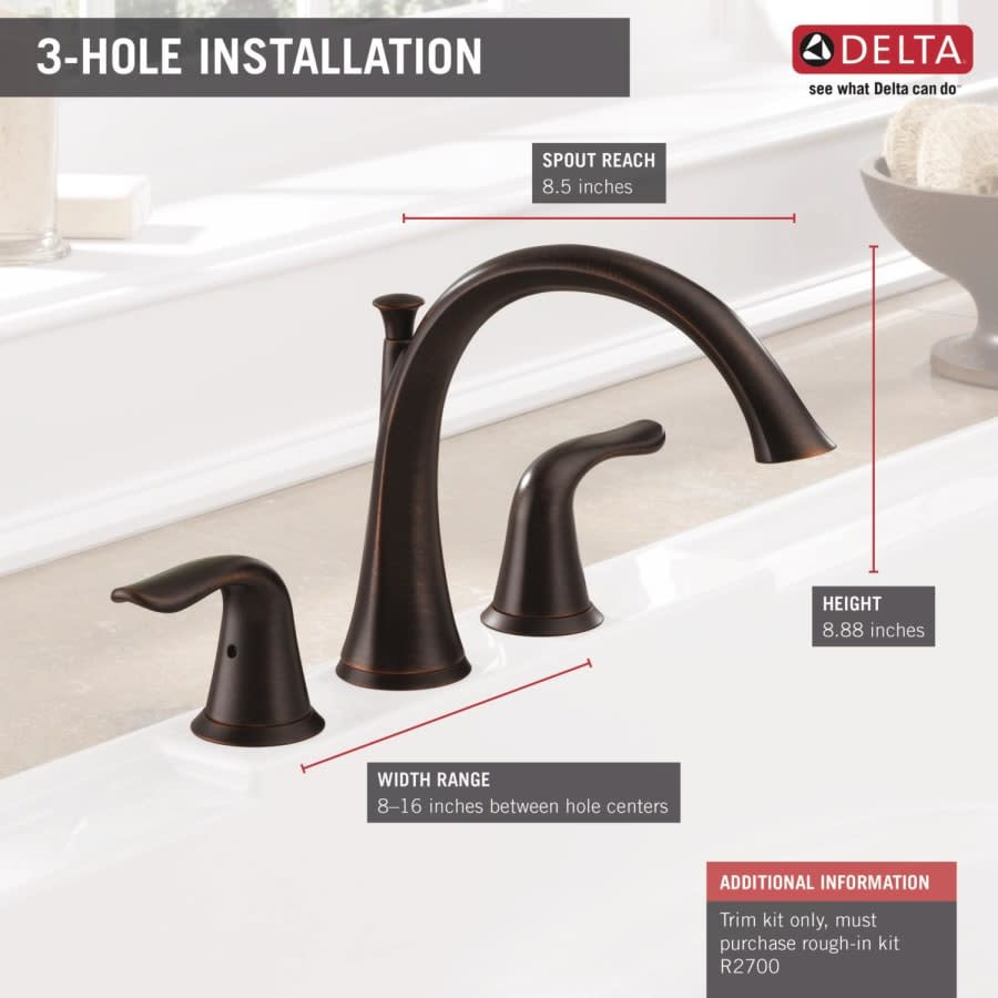 Lahara Deck Mounted Roman Tub Filler Trim