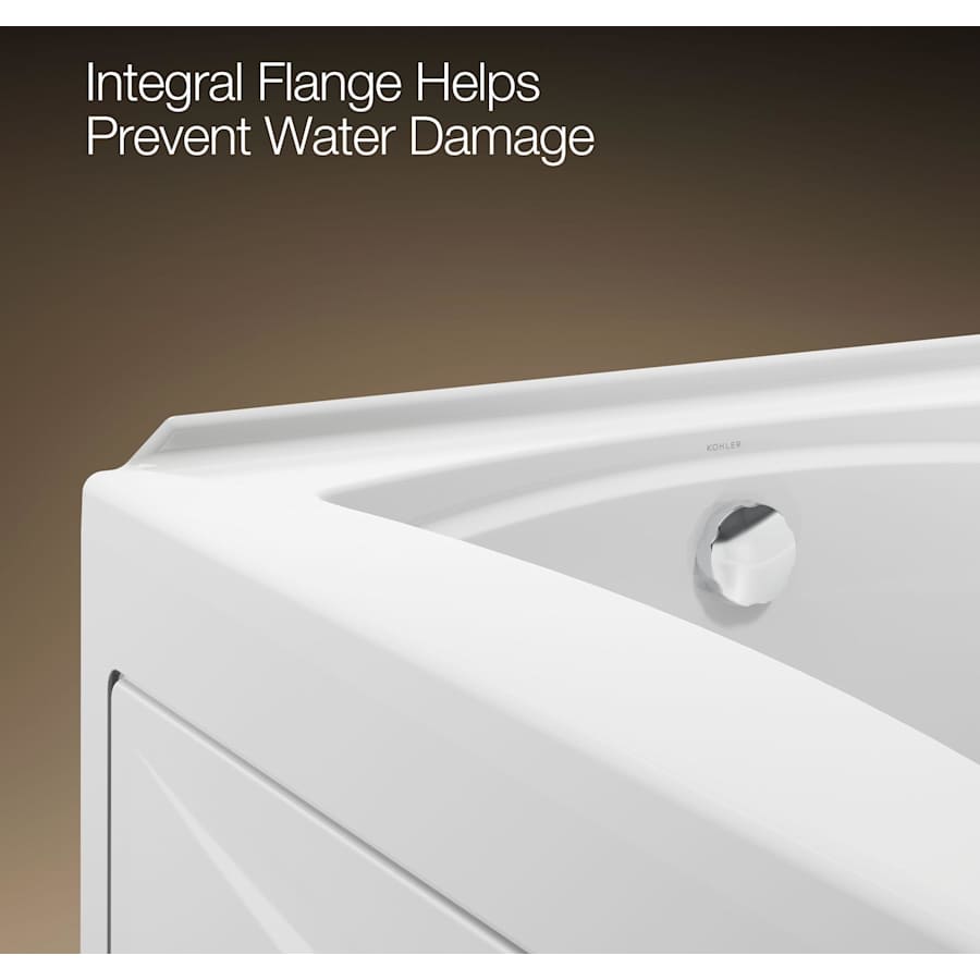 Mariposa Collection 72" Three Wall Alcove Soaking Bath Tub with Left Hand Drain, Apron Front and Integral Tile Flange