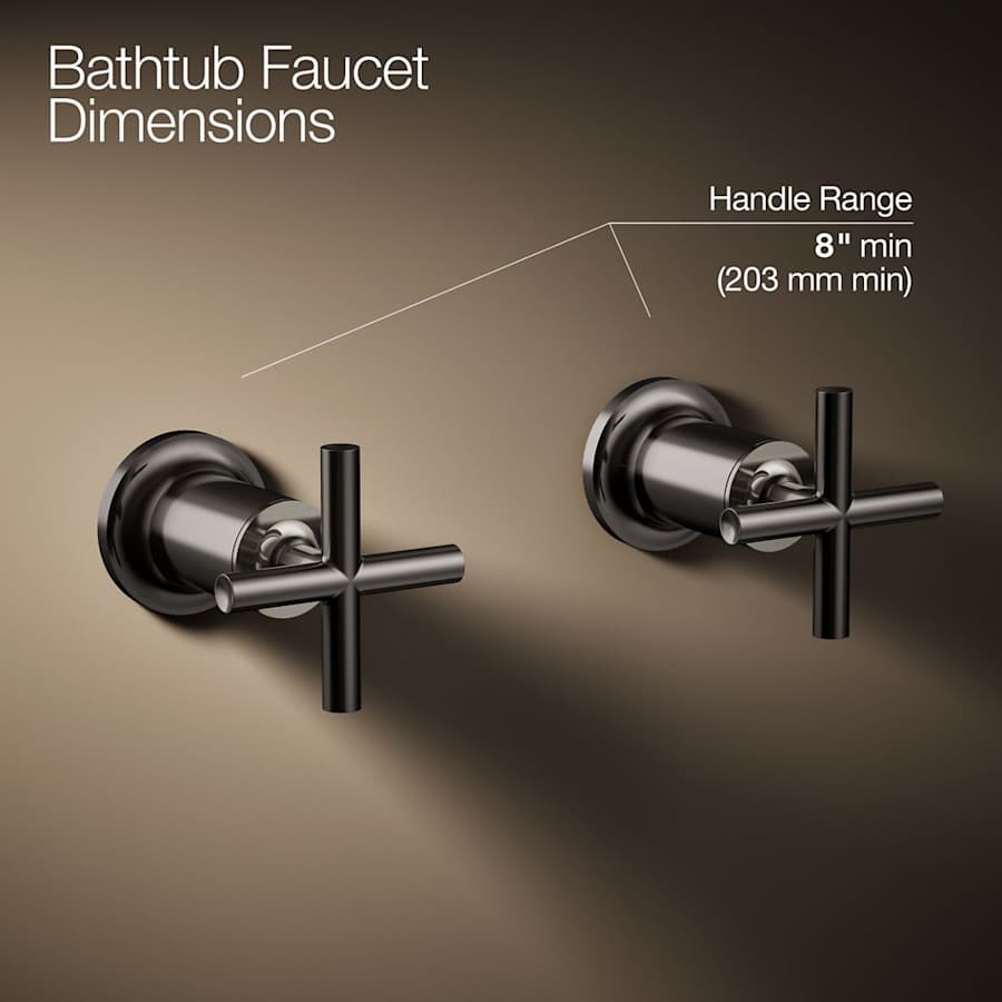 Purist Deck or Wall Mounted Cross Handles for Tub Faucet