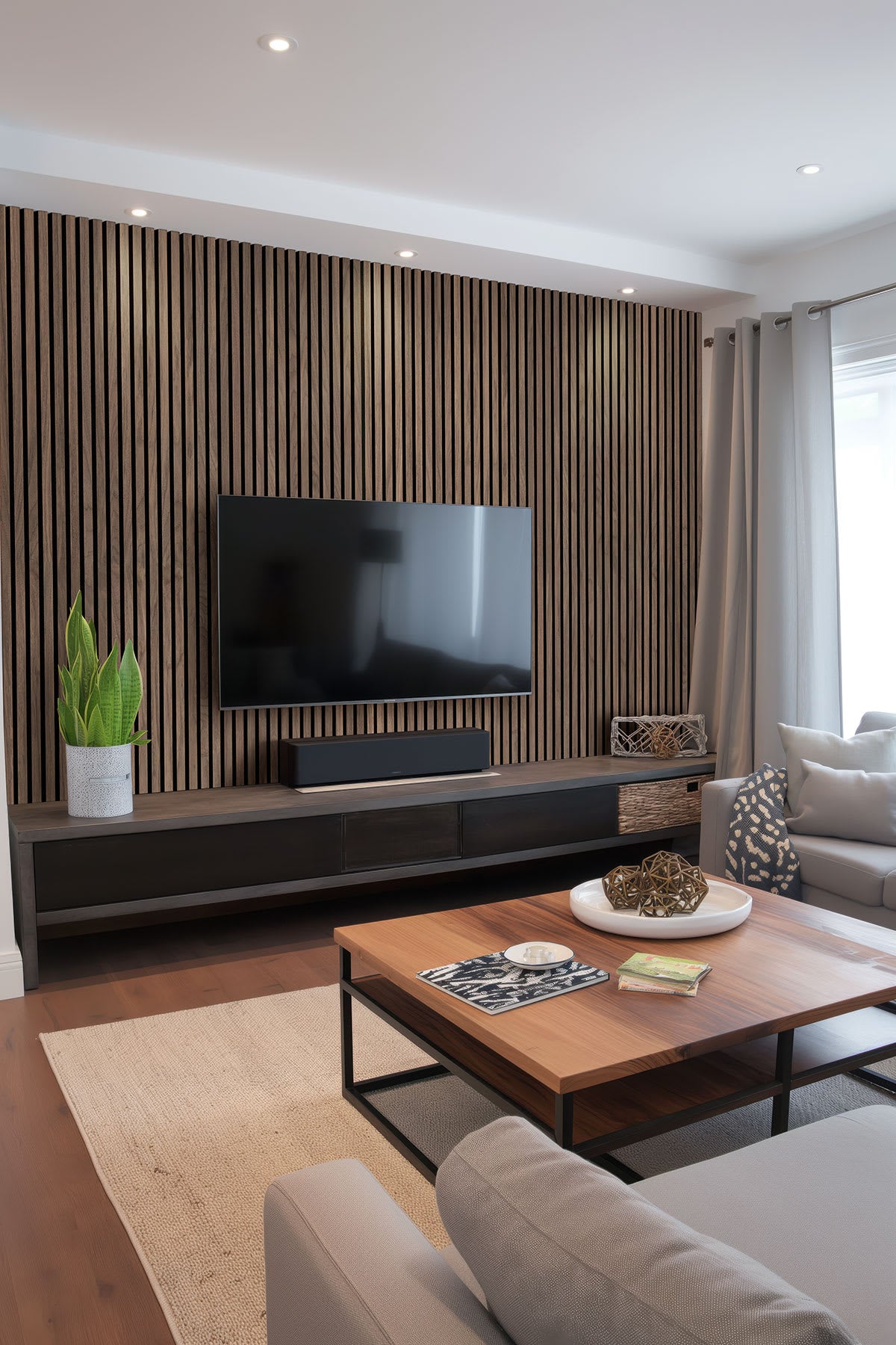 Tawny Acoustic Wood Slat Panels
