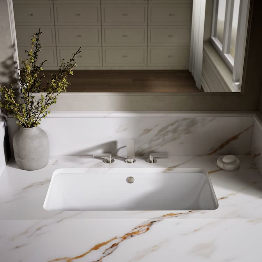 Iron Plains 30" Cast Iron Drop-In or Undermount Bathroom Sink with Overflow