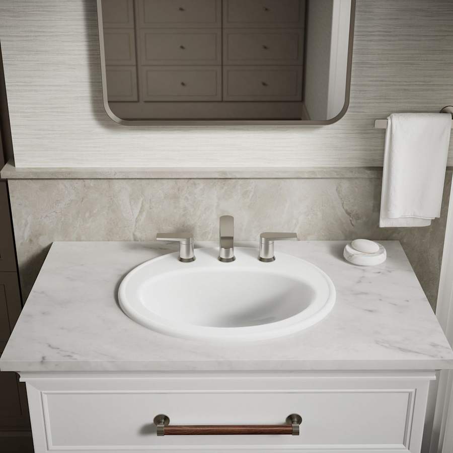 Pennington 16" Drop In Bathroom Sink with 3 Holes Drilled and Overflow