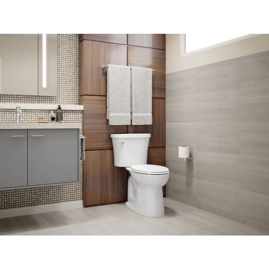 Kingston Comfort Height Complete Solution Two-Piece Elongated 1.28 GPF Toilet Includes Quiet-Close Toilet Seat
